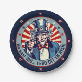  Uncle Sam Military Going Away Party 7" Papieren Bordje (Voorkant)