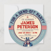 Uncle Sam Military Going Away Party Circle Kaart (Achterkant)