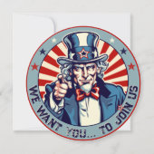  Uncle Sam Military Going Away Party Circle Kaart (Voorkant)