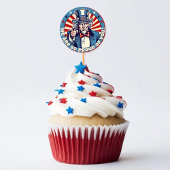 Uncle Sam Military Going Away Party Cupcake Picks Ronde Sticker