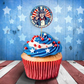 Uncle Sam Military Going Away Party Cupcake Picks Ronde Sticker