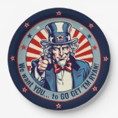 Uncle Sam Military Going Away Party Decor Papieren Bordje (Voorkant)