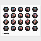 Uncle Sam Onafhankelijkheidsdag Amerikaanse vlag 4 Ronde Sticker (Vel)