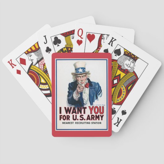 Uncle Sam onbewerkt foto's Oud esthetisch Pokerkaarten (Achterkant)