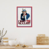 Uncle Sam onbewerkt  foto's Oud esthetisch Poster (Keuken)
