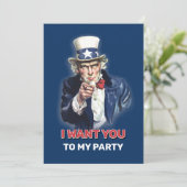 Uncle Sam Party Kaart (Staand voorkant)