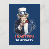 Uncle Sam Party Uitnodiging (Voorkant)