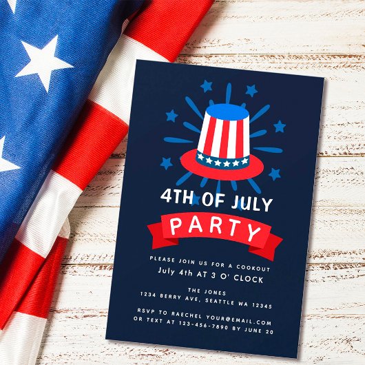 Uncle Sam Pet 4TH van juli Cookout Uitnodiging