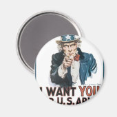 Uncle Sam Poster, Amerika. Ik wil je voor... Magneet (Voorkant / Achterkant)