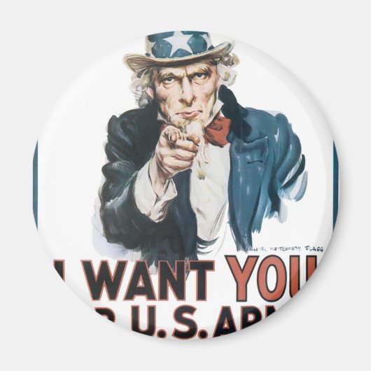 Uncle Sam Poster, Amerika. Ik wil je voor... Magneet (Voorkant)
