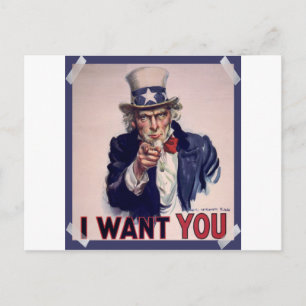 Uncle Sam Poster Hoge kwaliteit Briefkaarten