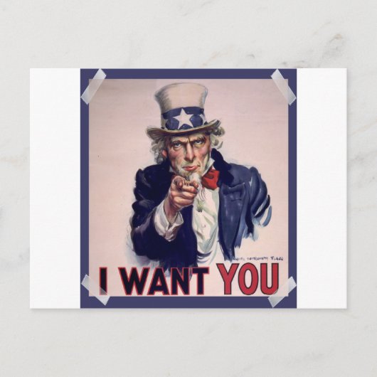 Uncle Sam Poster Hoge kwaliteit Briefkaarten (Voorkant)