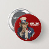 Uncle Sam Prohibition Party Ronde Button 5,7 Cm (Voorkant /achterkant)