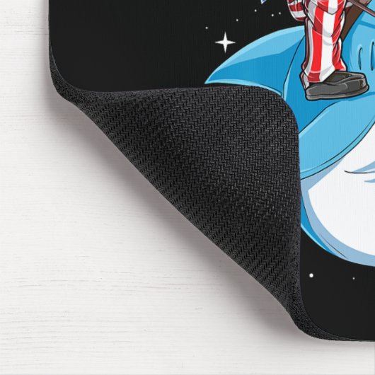 Uncle Sam Riding Shark T Shirt 4 juli Kinder Bo Muismat (Hoek)