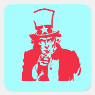 Uncle Sam (Rood) op Sticker