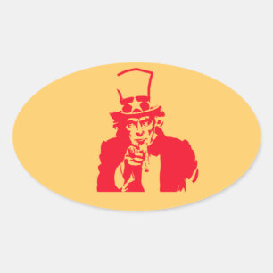 Uncle Sam (Rood) op Sticker