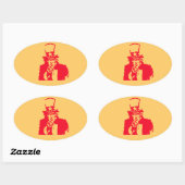 Uncle Sam (Rood) op Sticker (Vel)