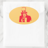Uncle Sam (Rood) op Sticker (Tas)