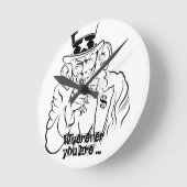 Uncle Sam Round Clock Ronde Klok (Hoek)