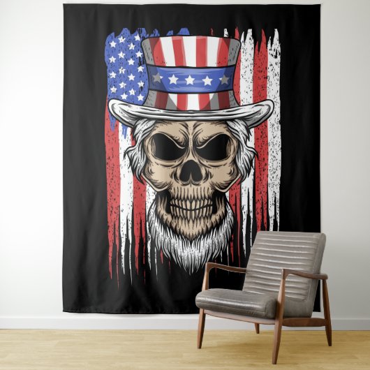 Uncle Sam Skull Wandkleed (In situ)