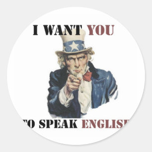 UNCLE SAM SPREK ENGLIST PRODUCTS RONDE STICKER