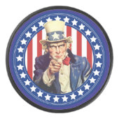 Uncle Sam Stars & Stripes Hockey Puck (Voorkant)