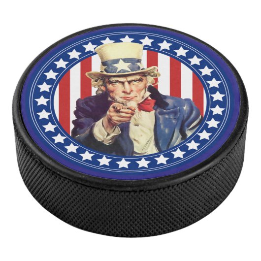 Uncle Sam Stars & Stripes Hockey Puck (3/4)