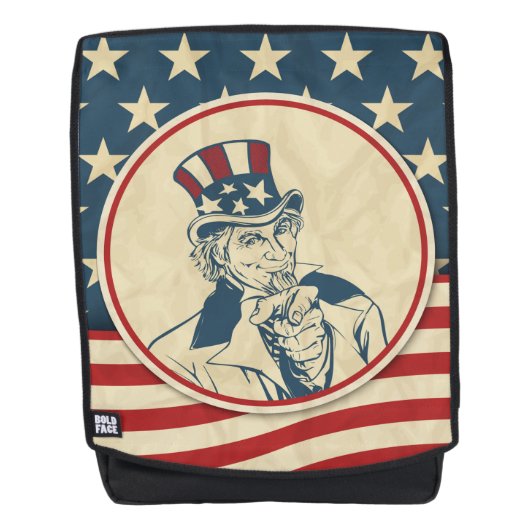 Uncle Sam Stars & Stripes Rugtassen (Voorkant)