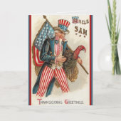  Uncle Sam Thanksgiving Groeten Custom Feestdagen Kaart (Voorkant)