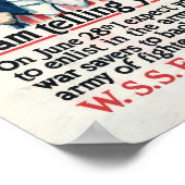 Uncle Sam tijdens de Eerste Wereldoorlog Poster (Hoek)