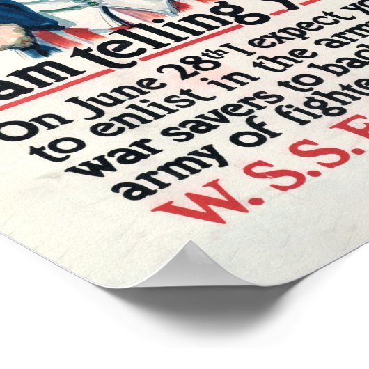 Uncle Sam tijdens de Eerste Wereldoorlog Poster (Hoek)