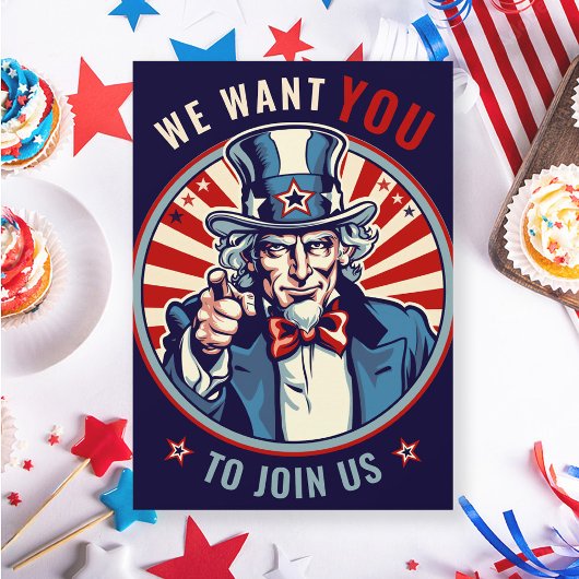 Uncle Sam US Military Going Away Party Kaart