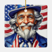 Uncle Sam USA Keramisch Ornament (Achterkant)