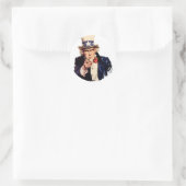 Uncle Sam Vector Ronde Sticker (Tas)