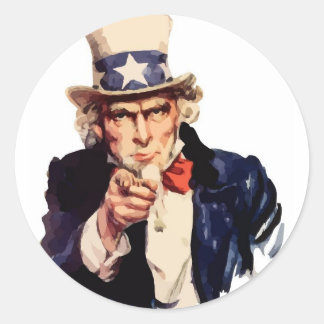 Uncle Sam Vector Ronde Sticker