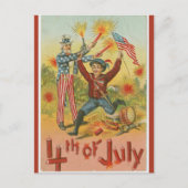  Uncle Sam vuurwerk vierde juli Briefkaart (Voorkant)
