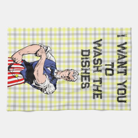 Uncle Sam Wants Your Dishes Towel Theedoek (Horizontaal)