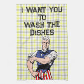 Uncle Sam Wants Your Dishes Towel Theedoek (Verticaal)