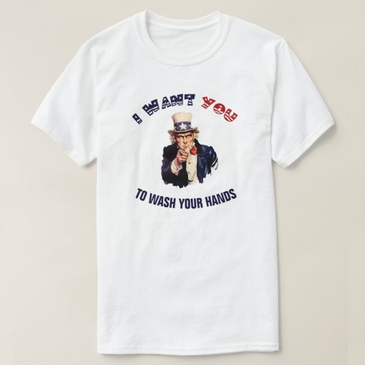Uncle Sam Was je handen T-shirt (Design voorkant)