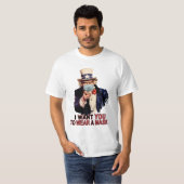 Uncle Sam wil dat je een mondkapje Draag in Amerik T-shirt (Voorkant volledig)