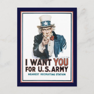 Uncle Sam wil je de Tweede Wereldoorlog Briefkaart
