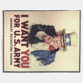 UNCLE SAM WILT U FLEECE DEKEN (Voorkant (Horizontaal))