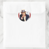 Uncle Sam zegt de troepen te steunen Ronde Sticker (Tas)