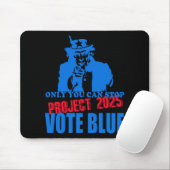 Uncle Sam zegt stop project 2025 stemming blauw Muismat (Met muis)