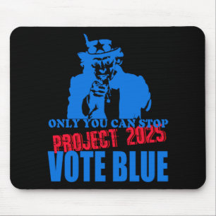 Uncle Sam zegt stop project 2025 stemming blauw Muismat
