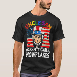 UNCLE SAM ZORGT NIET VOOR SNOWFLAKES Funny America T-shirt