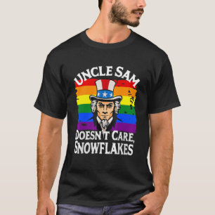 UNCLE SAM ZORGT NIET VOOR SNOWFLAKES Funny America T-shirt