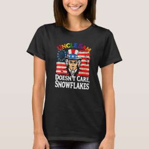 UNCLE SAM ZORGT NIET VOOR SNOWFLAKES Funny America T-shirt