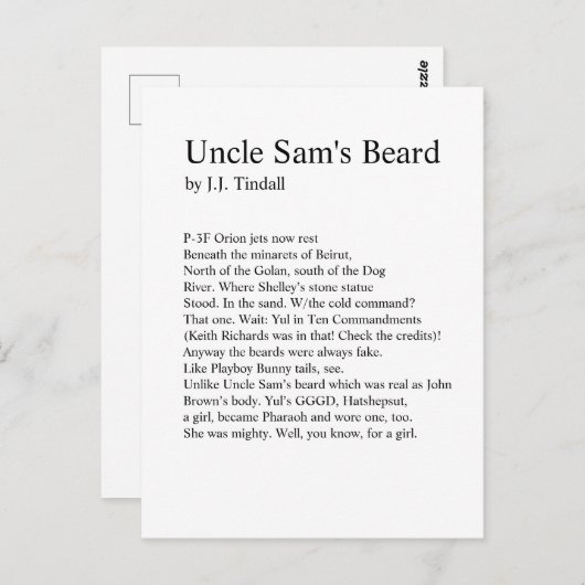 Uncle Sam's Beard Briefkaart (Voorkant / Achterkant)