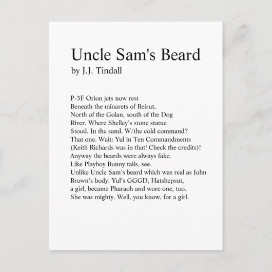 Uncle Sam's Beard Briefkaart (Voorkant)